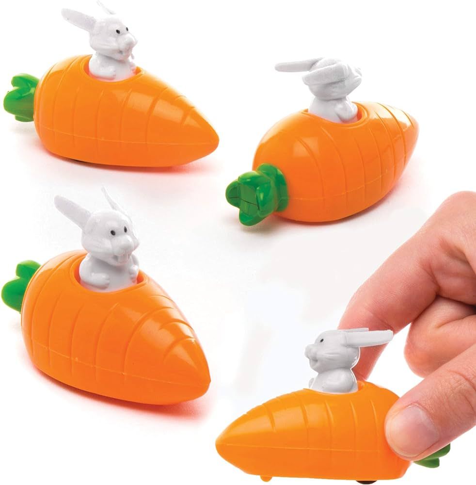 Baker Ross AW271 Bunny & Carrot Pull Back Racers (Pack of 4) for Kids Easter Party Bag Fillers or... | Amazon (UK)