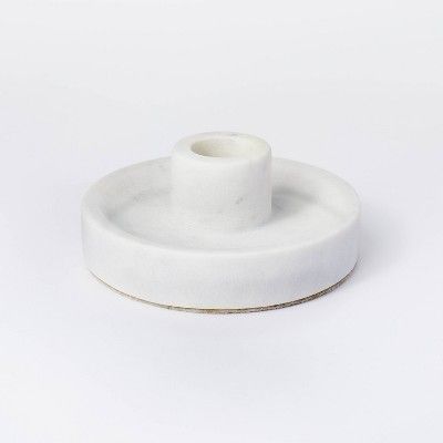 1.5&#34; x 4&#34; Marble Stone Taper Candle Holder White - Threshold&#8482; designed with Studio ... | Target