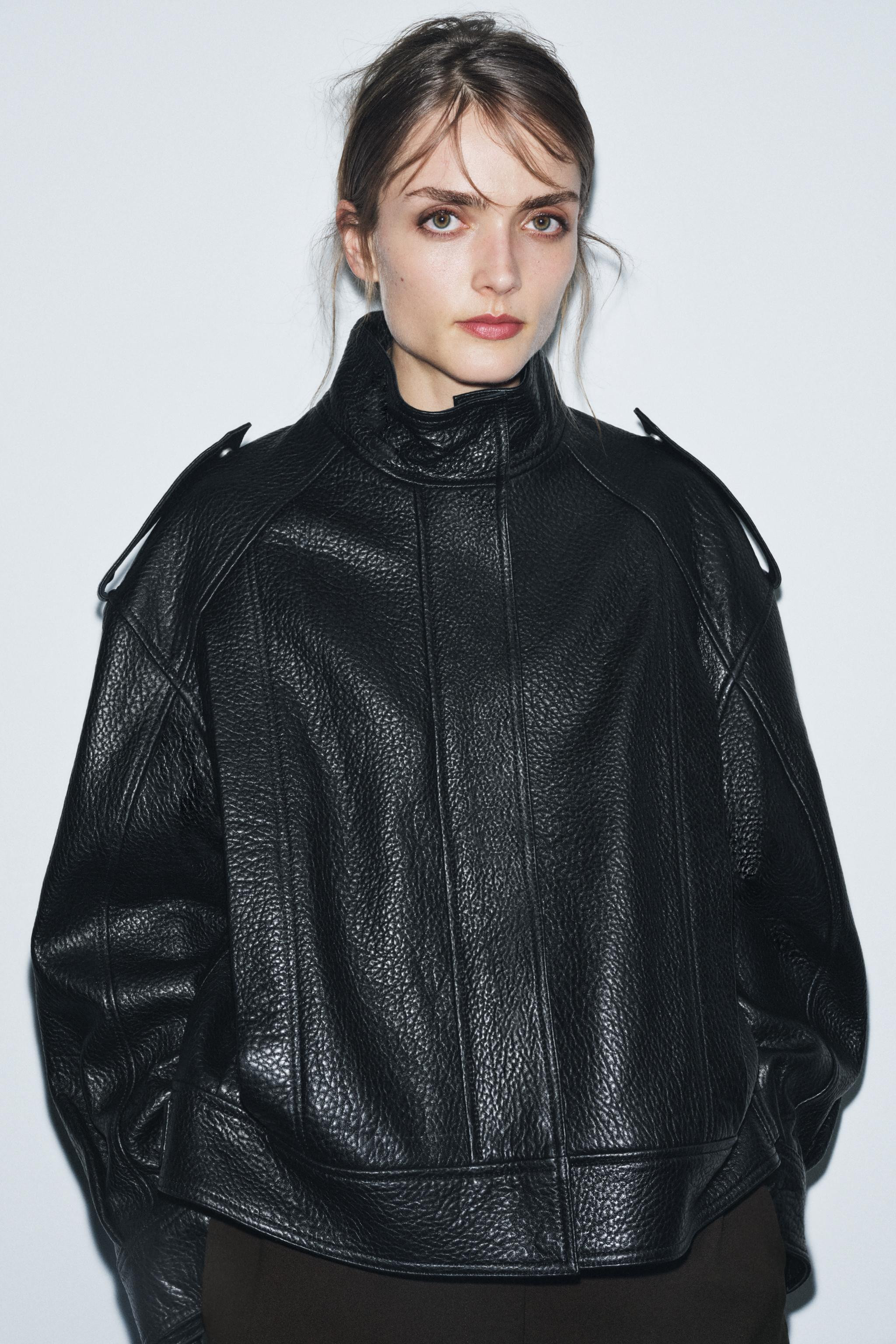 LEATHER BOMBER JACKET ZW COLLECTION LIMITED EDITION | Zara UK