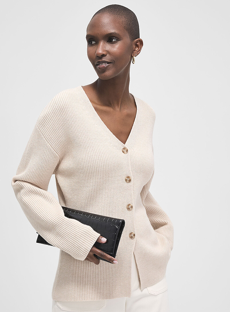 Soft-knit fitted cardigan | Simons