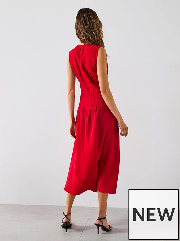 Mango Straight Panel Dress With Darts - Red | Very (UK)