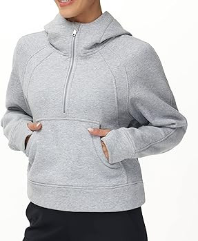THE GYM PEOPLE Womens' Hoodies Half Zip Long Sleeve Fleece Crop Pullover Sweatshirts with Pockets... | Amazon (US)