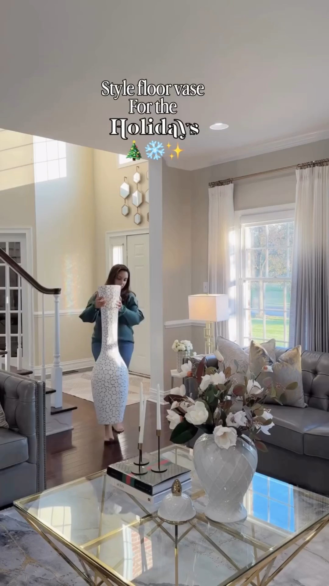 Style floor vase with me for the holidays 🎄❄️✨

This floor vase is tall and I didn't have enough long stems so I used a floral cage to hold the stems and styled them as high and low as I wanted! @amazon @amazonhome 

Amazon Home Finds 
Amazon Favorites 
Found it on Amazon 
Decor hacks 
Home inspiration 
Styling ideas 
Christmas diy 
Christmas decor 
Decorating ideas

Follow my LTK @apieceofmyglamhome on the @shop.LTK app to view this post and get my exclusive app-only content!

#liketkit #LTKHoliday #LTKHome #LTKSaleAlert
@shop.ltk
https://liketk.it/5EArs