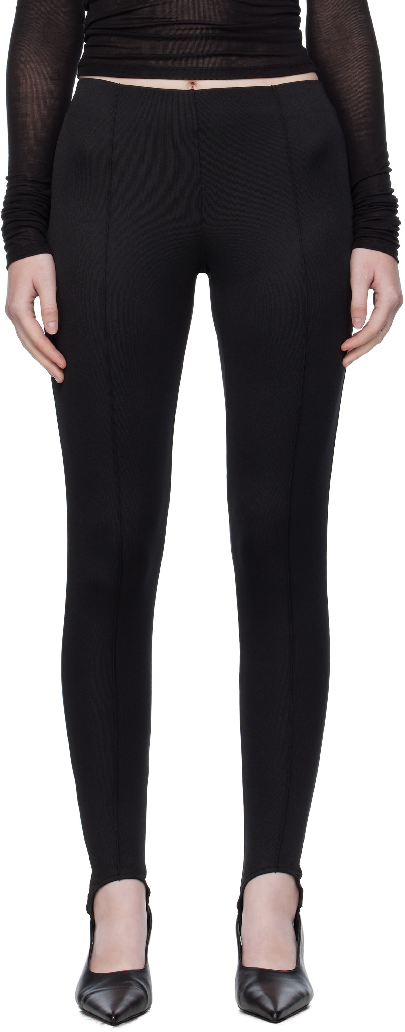 The Frankie Shop Black Caserta Stirrup Leggings | SSENSE