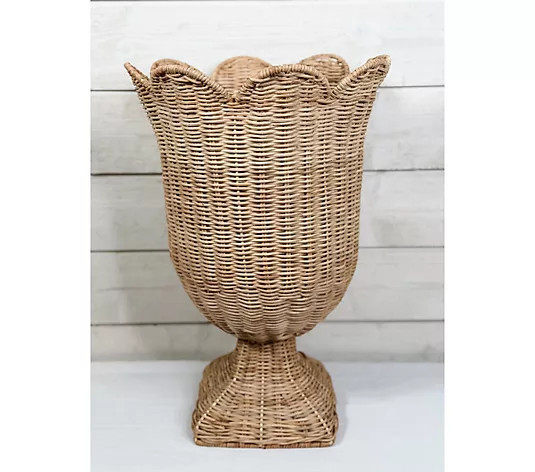 Make Your Selection: Simply Stunning 19" Woven Scalloped Footed Urn by Janine Graff | QVC