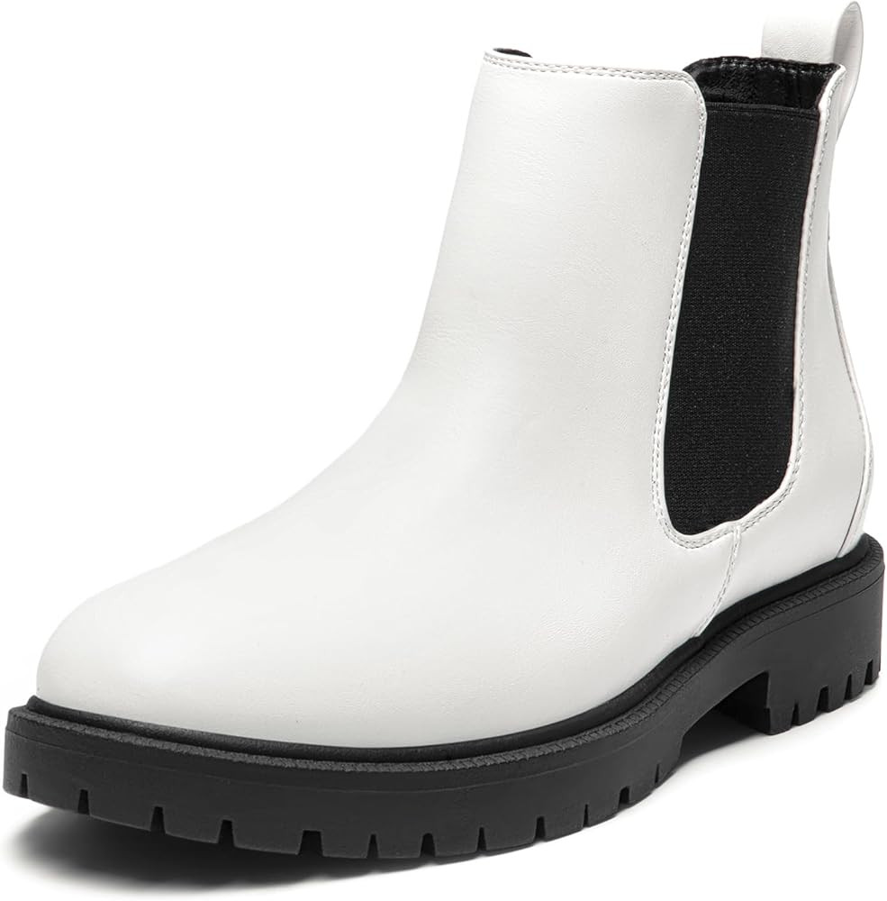 DREAM PAIRS Women's Low Heel Chelsea Ankle Boots Fashion Slip On Elastic Fall Booties Shoes | Amazon (US)