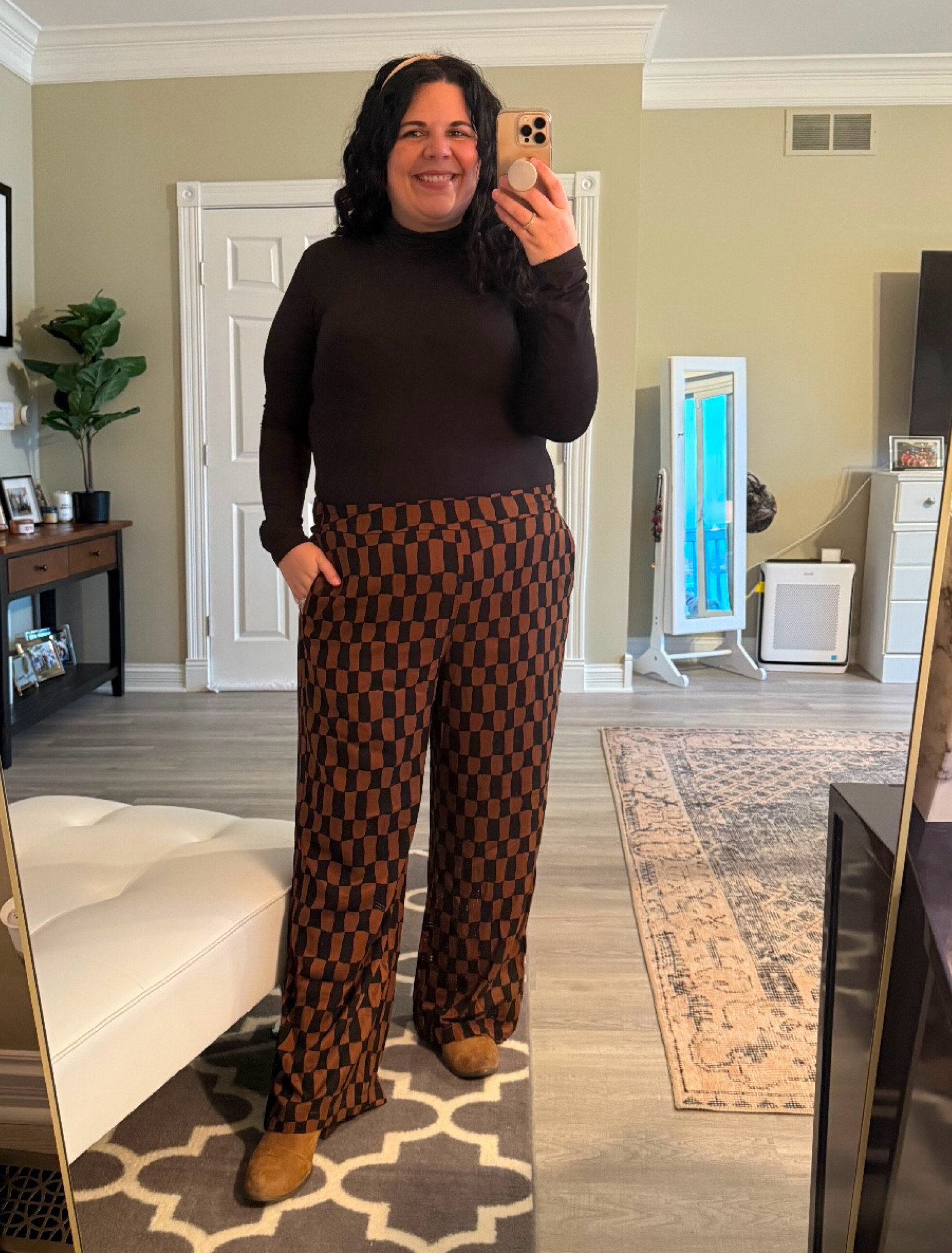 I thought these pants were fun and a little chaotic! They went perfectly with this turtleneck and I loved the way this outfit came together  

#LTKSpringSale #LTKStyleTip #LTKFindsUnder50