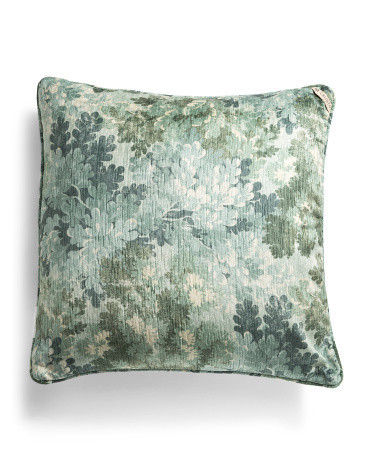24X24 Tapestry Leaves Velvet Printed Oversized Luxe Pillow, Polyester | TJ Maxx
