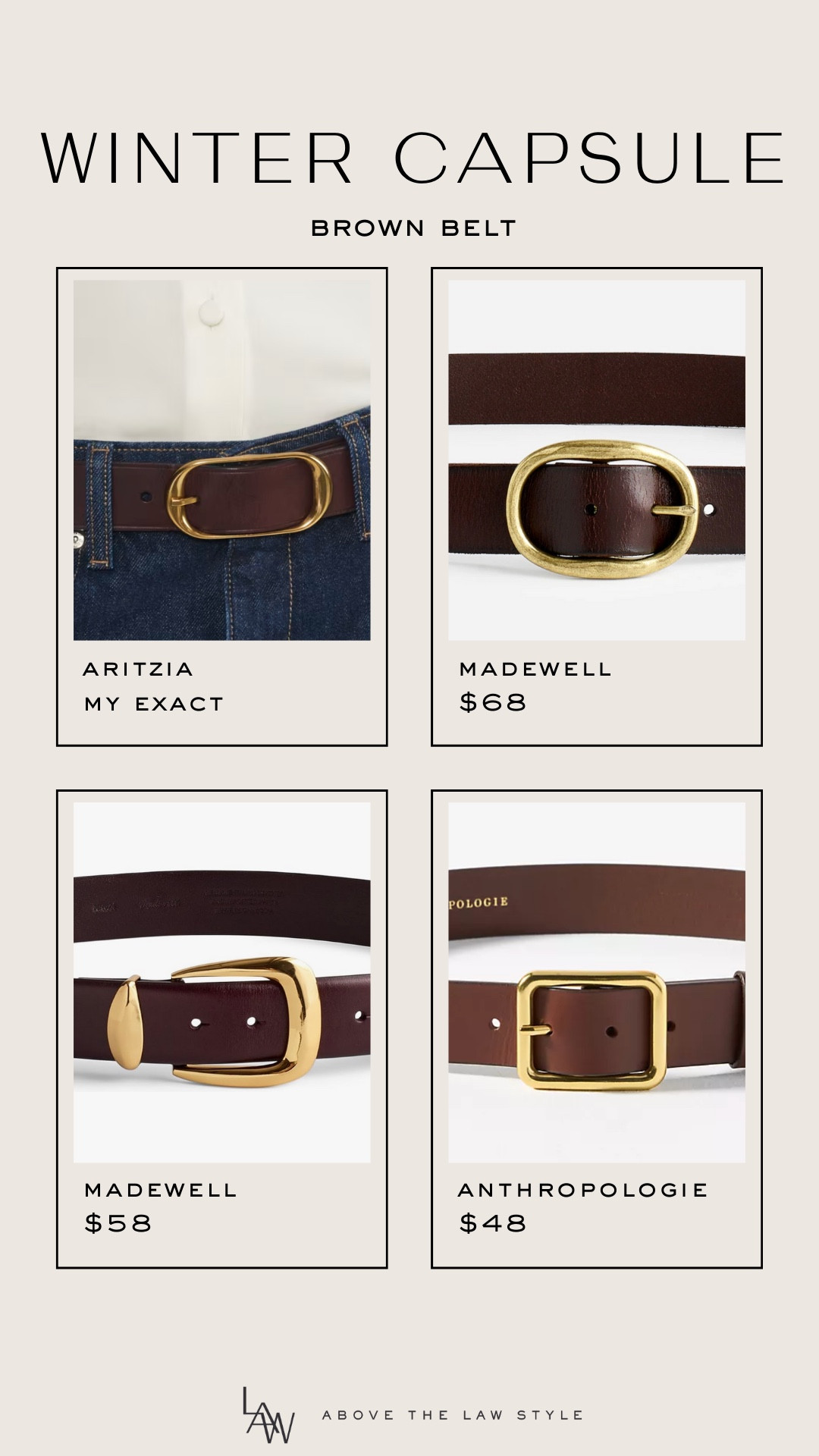 Winter Capsule: Brown Belt

#LTKFindsUnder50 #LTKStyleTip #LTKFindsUnder100