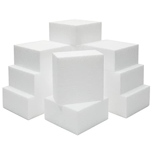 Juvale 12 Pack Craft Foam Blocks, 4x4x2 Square Polystyrene Bricks for Flower Arrangements, Models, D | Amazon (US)
