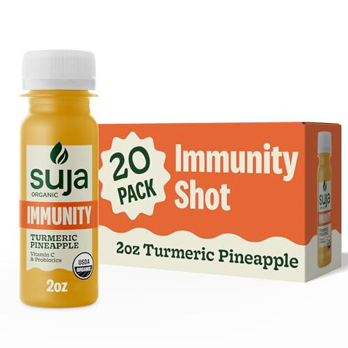 Suja Organic Immunity Defense Shot (20 Pack) with Turmeric and Ginger | Immunity Boost & Support | Functional Shots | Cold-Pressed Juice with Live Probiotics | Plant-Based & Gluten-Free (20 Pack) | Amazon (US)