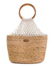 Cotton And Seagrass Basket With Ring Handle | Marshalls