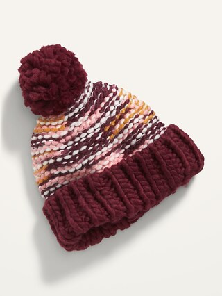 Pom-Pom Knit Beanie for Toddler Girls | Old Navy (US)