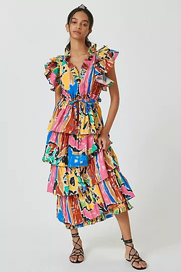Love The Label Mix-Print Midi Dress | Anthropologie (US)