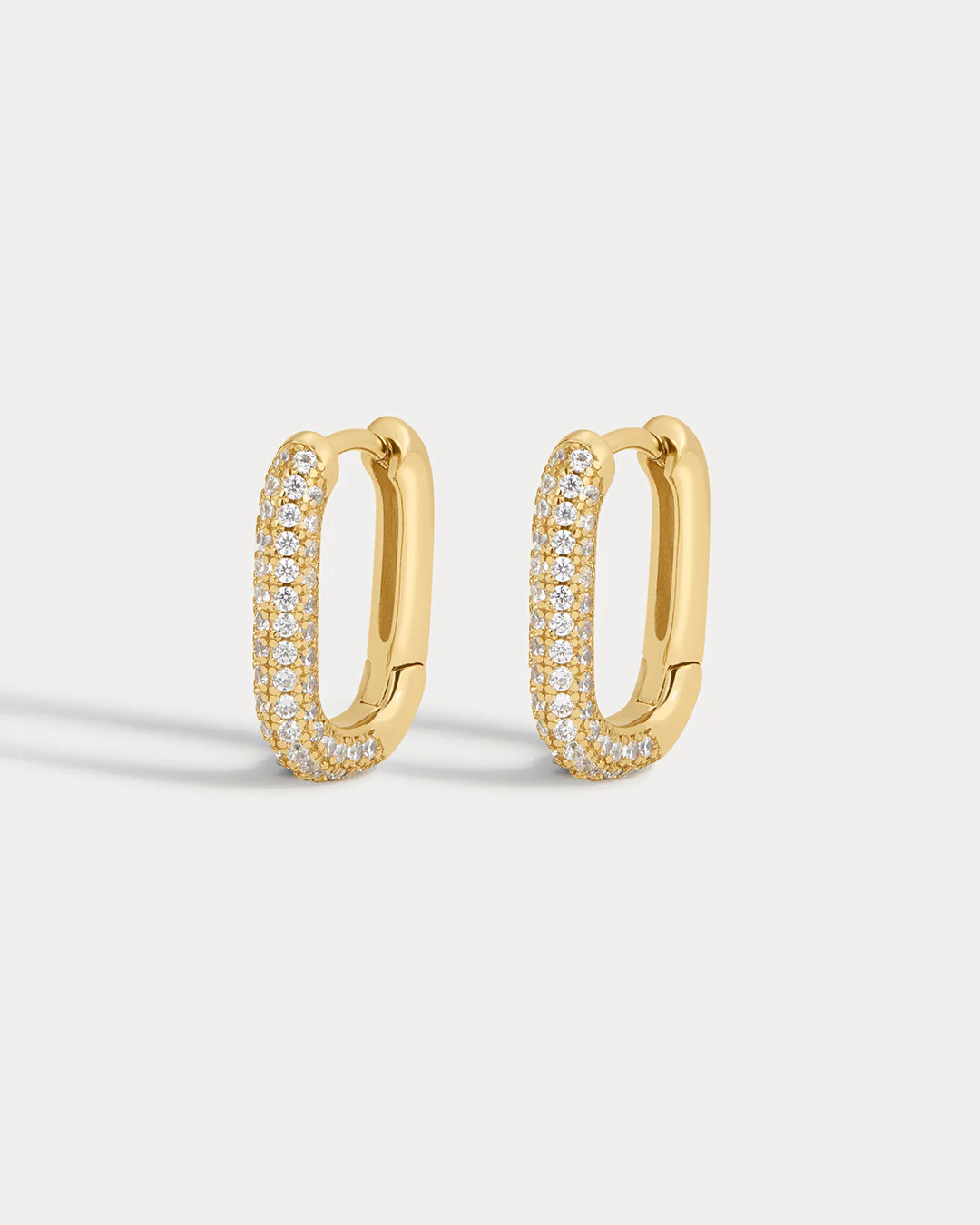 Pave Chain Link Huggies- Gold | Luv Aj Inc.