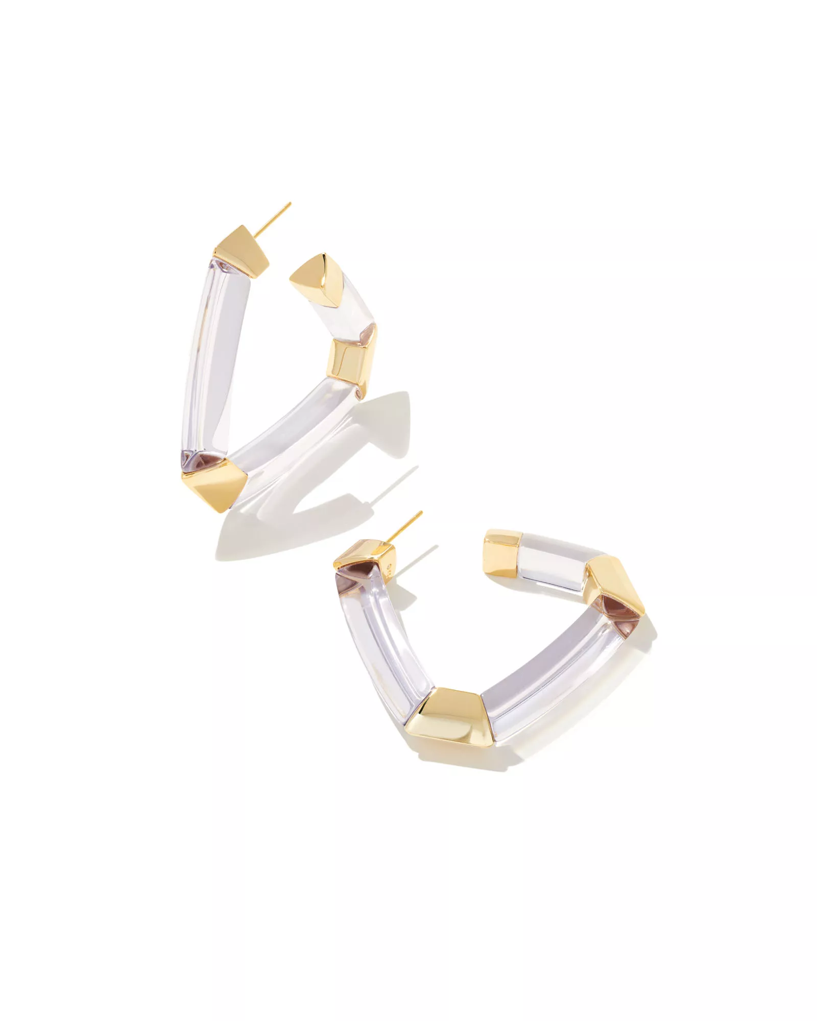 Madewell Paillette Resin Oval Glitter Hoop Earrings Gold Glitter