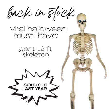 ITS BAAAAACCCKKKK! Run now to snag your GIANT SKELETON from Home Depot! I've seen the boxes on the shelf at my local shop and these won't last long. 

They've already sold out once this year, but they are back. For now. Hurry- you won't want to miss this!

Halloween home, fall home decor, outdoor decor, Halloween, decor, trending home decor, coastal home decor, Home Depot, pottery barn , porch decor, west elm, fall style, porch styling

#LTKSeasonal #LTKhome #LTKfamily