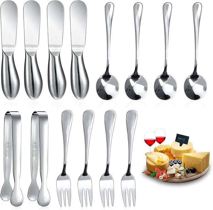 Funland 14 Pieces Spreader Knives Set,Stainless Steel Cheese Knife Set,Charcuterie Utensils with ... | Amazon (US)