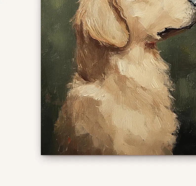 Personalized Artful Golden Retriever Portrait, Mini Dog Oil Painting, Goldenretriever Art Print C... | Etsy (US)