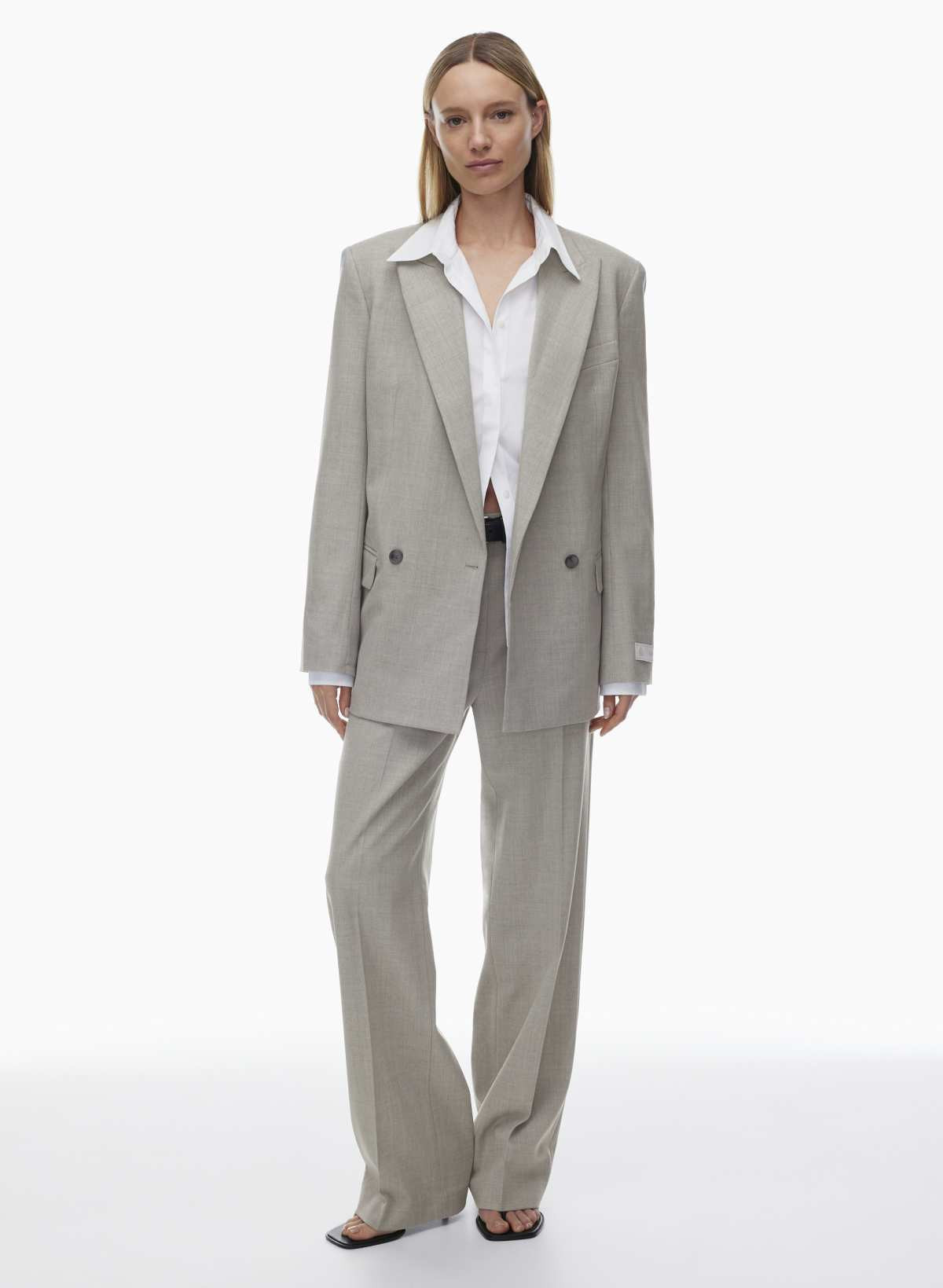 Aritzia Babaton Women's Agency Pant Jacket in Heather Light Grey | 00 | Aritzia