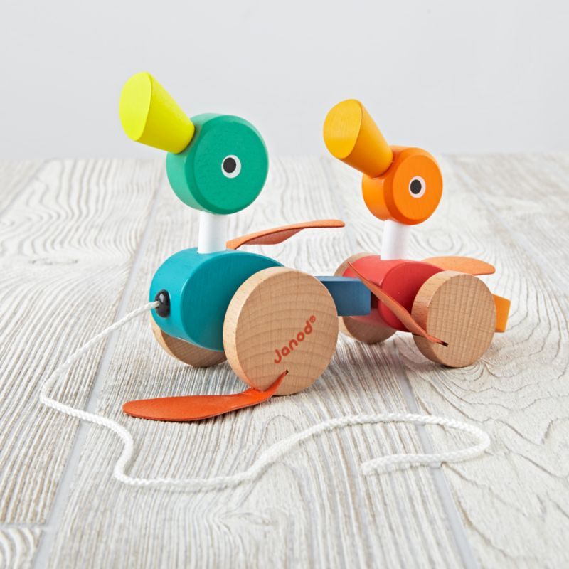 Janod Duck Pull Toy + Reviews | Crate and Barrel | Crate & Barrel