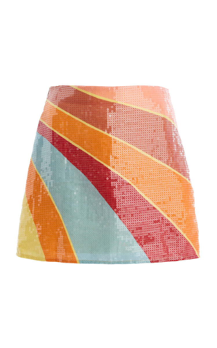 Exclusive La Isla Eve Sequined Linen Mini Skirt | Moda Operandi (Global)