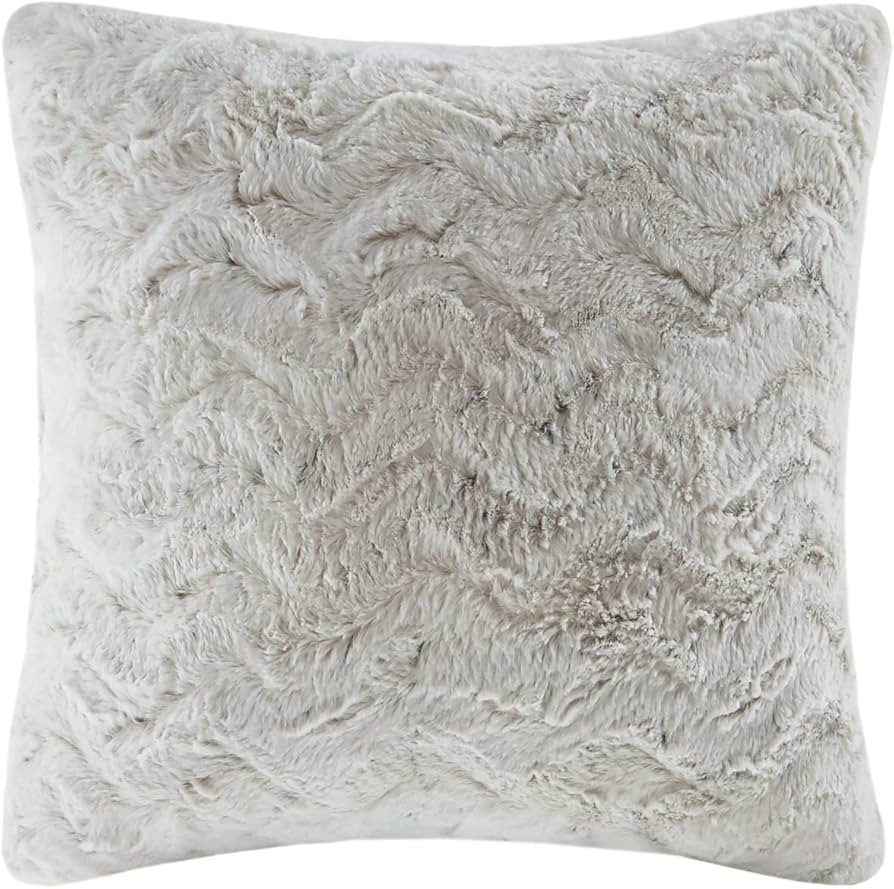 Madison Park Zuri Faux Fur Ombre Stripe Ultra Soft Luxury Decorative Throw Pillows for Couch Bed ... | Amazon (US)
