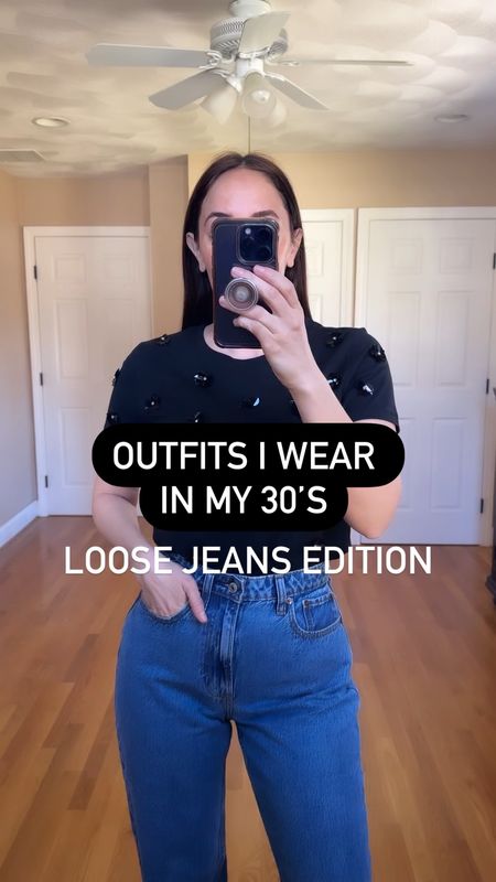 Loose jeans and tee outfit! Switch it up with sneakers too! Linked some faves below - 

Jeans true to size. Wearing regular length and I am 5’3”

Heels sold out but found others 

Tee sold out but found others 