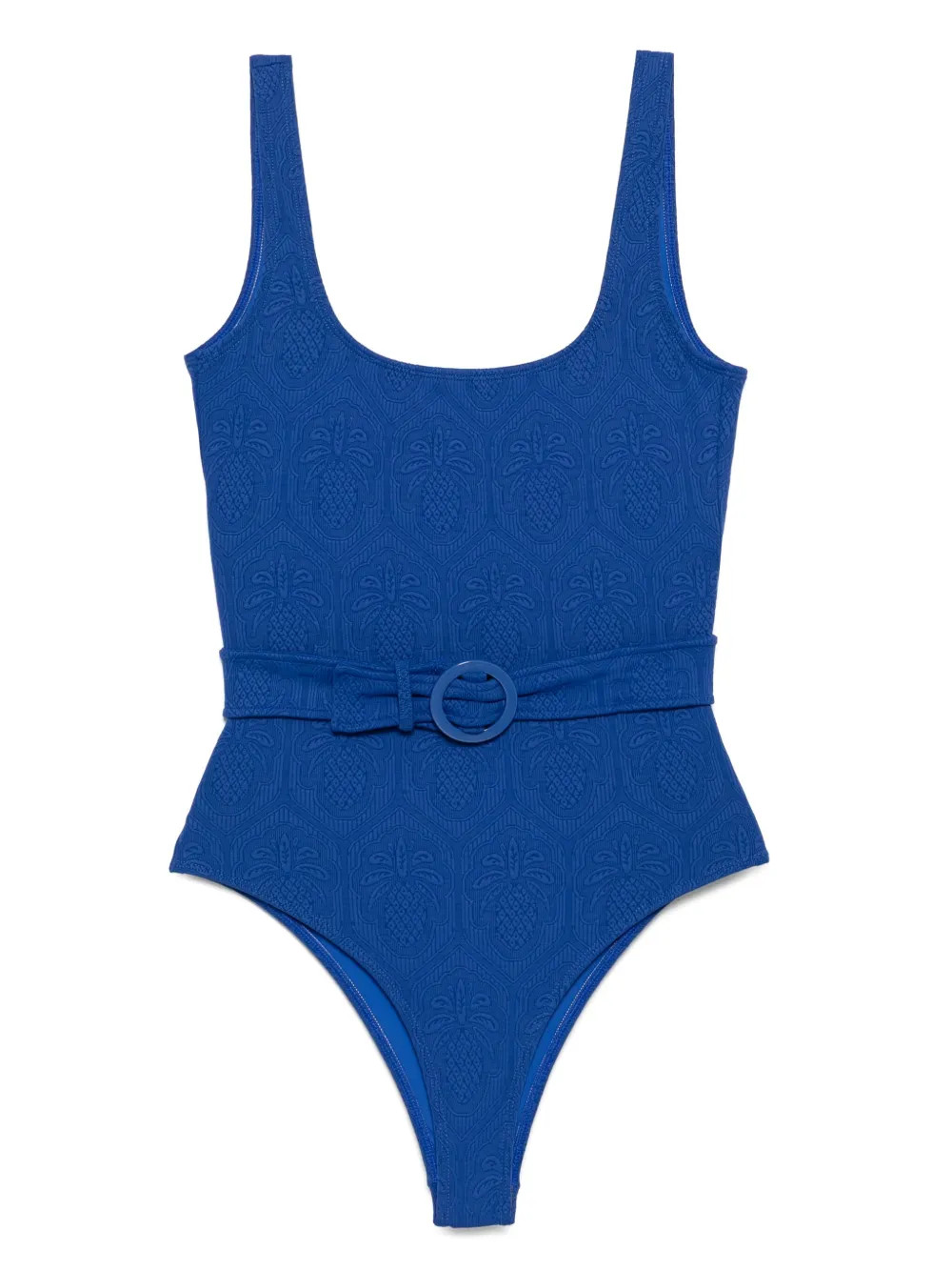 FARM Rio Matelasse one-piece | Blue | FARFETCH | Farfetch Global