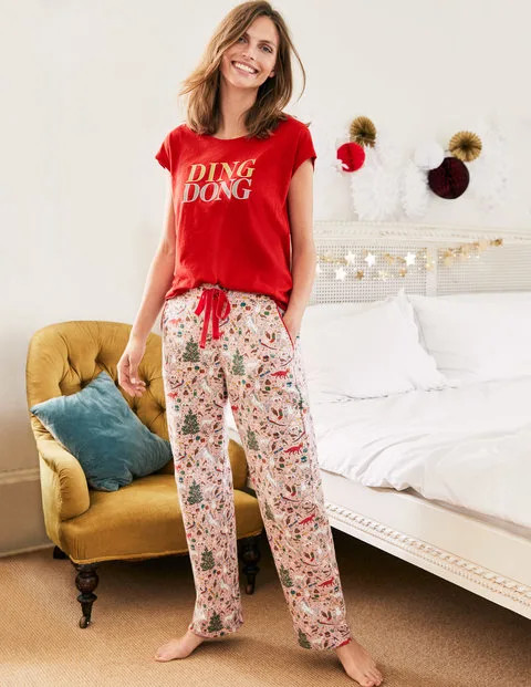 Vanessa Cosy Pants - Ivory, Geo Trees | Boden (US)