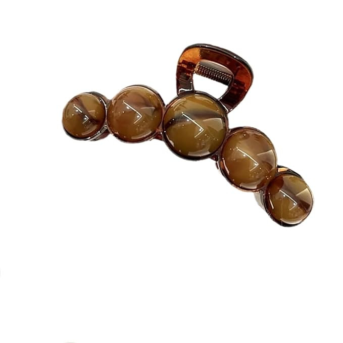 Brown Pearl Hair Clip, Large Pearl Claw Clip Acrylic Claw Clip Women Hair Accessory Elegant Desig... | Amazon (US)