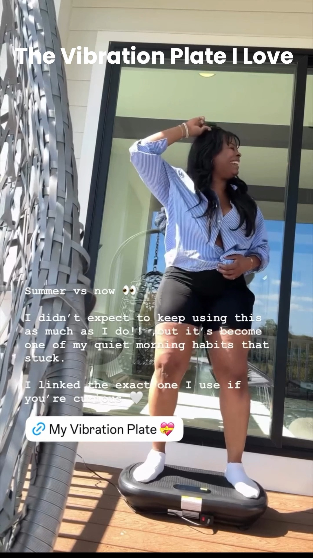 ’ve been using this vibration plate consistently and love it! 

Summer vs now 👀 

I didn’t expect to keep using this as much as I do!! ,but it’s become one of my quiet morning habits that stuck. 

I linked the exact one I use if you’re curious 🤍

#LTKmorningroutine #LTKfitnessgoals #LTKActive