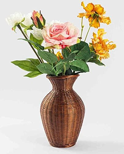 Amazon.com: Bamboo Rattan Vases Hand Craft Wicker Woven Home Table Accessories Décor Vases Flowe... | Amazon (US)
