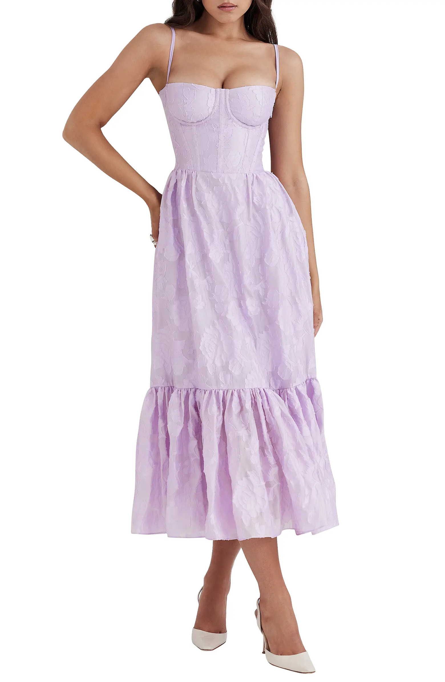 Mira Organza Corset Midi Dress | Nordstrom