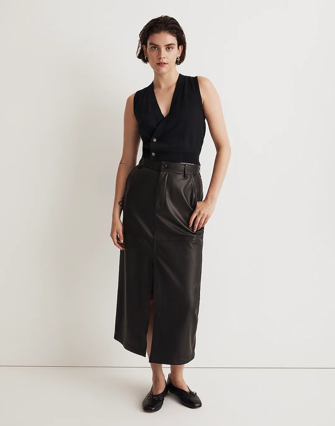 Asymmetric-Button Sweater Vest | Madewell