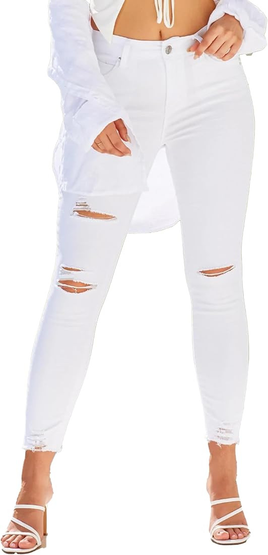 YMI Women's Junior Wannabettabutt Repreve Mid-Rise Ankle Jeans with Frayed Hem | Amazon (US)