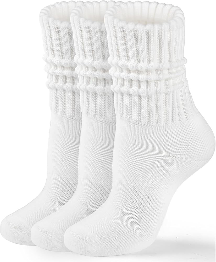 HONGTEYA Crew Socks for Women Cozy Cotton Slouchy Athletic Socks Slouch Boot Calf Workout Socks S... | Amazon (US)