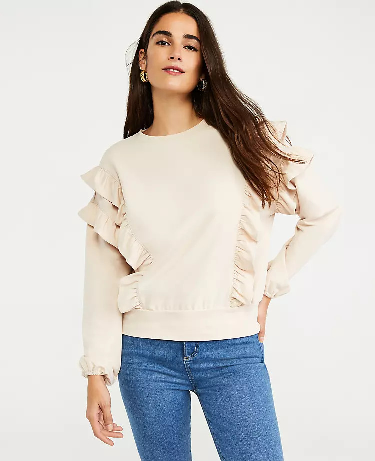 Ruffle Sweatshirt | Ann Taylor | Ann Taylor (US)