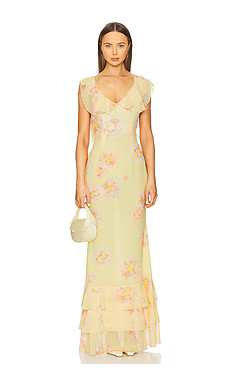 SAU LEE Gaia Dress in Yellow Multi from Revolve.com | Revolve Clothing (Global)
