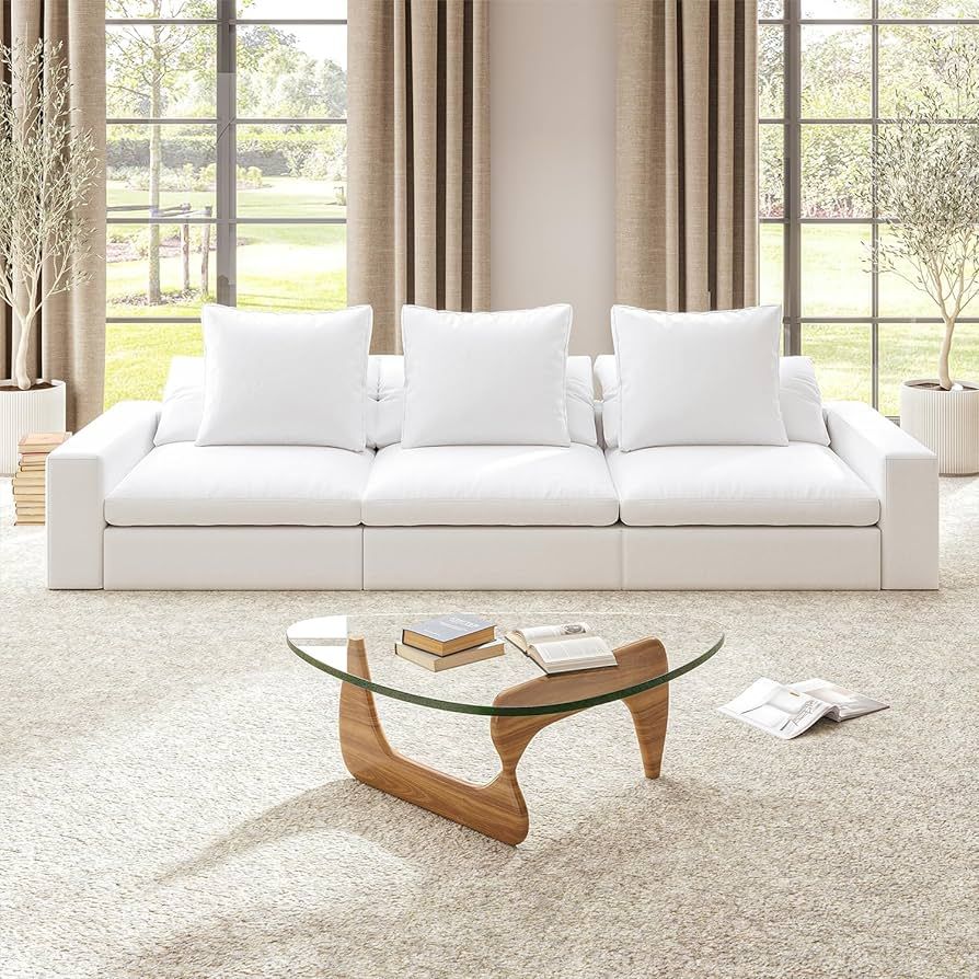 Modular Sectional Sofa Cloud Couch for Living Room, Comfy Cloud Puff Modern Sofa Set, White Overs... | Amazon (US)