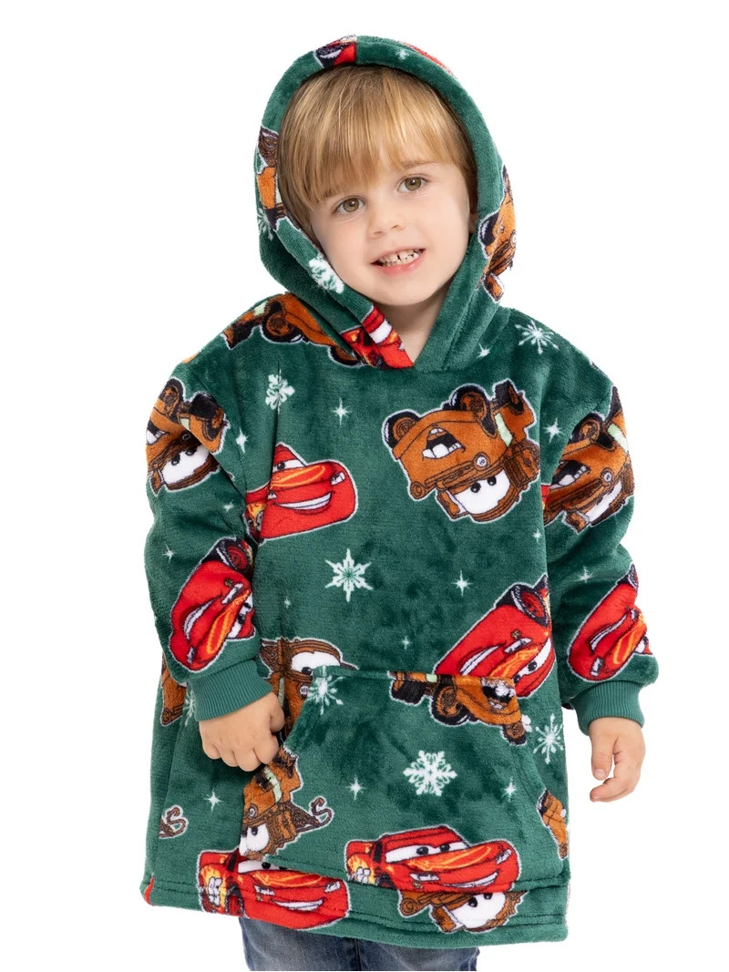 Disney Pixar Cars Toddler Boys Cozy Hoodie with Faux Shearling Lining, Sizes 12M-5T | Walmart (US)
