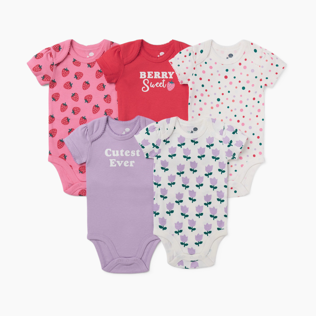 Short Sleeve Bodysuit Printed (5 Pack) | Babylist