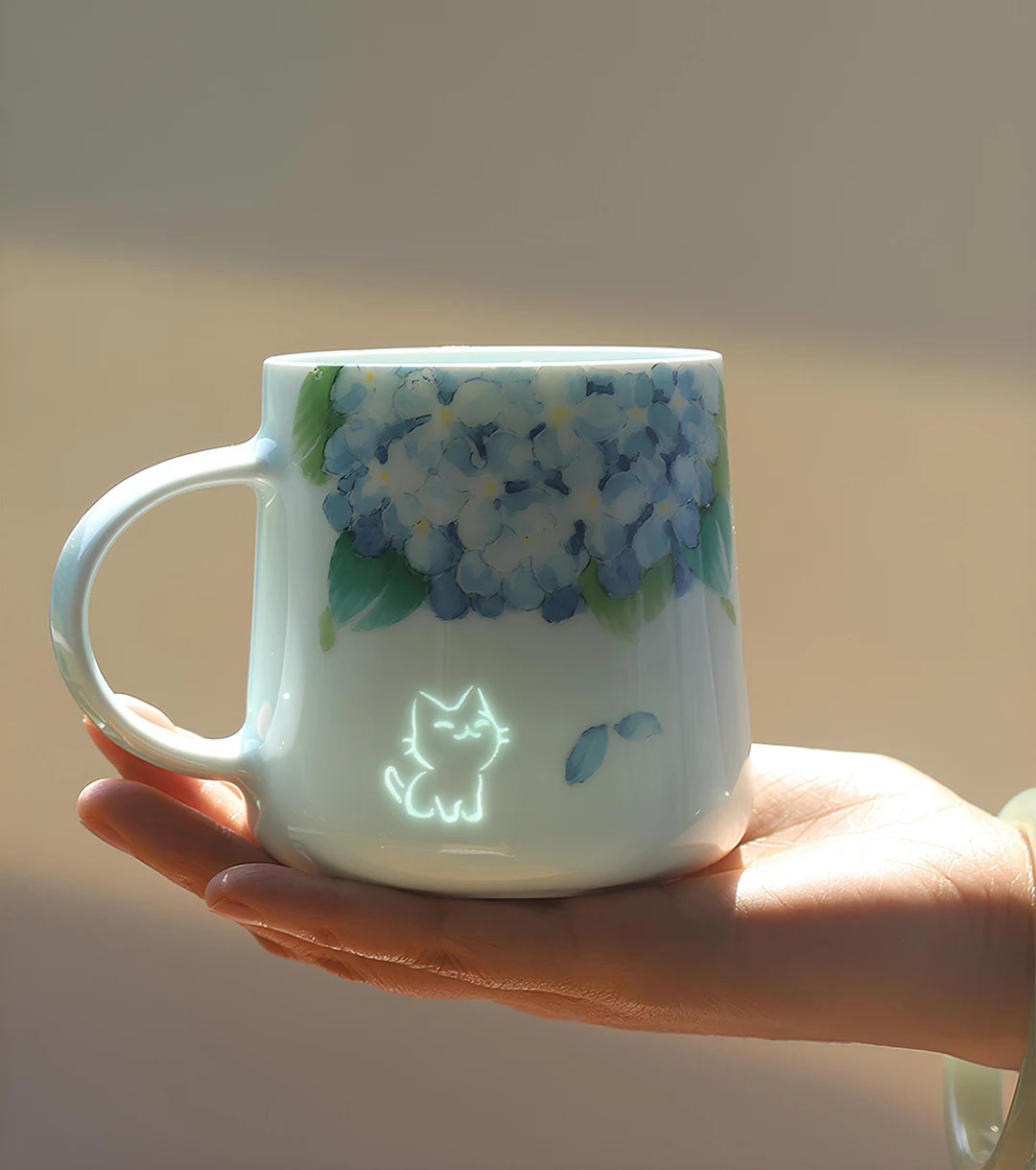 Unique Translucent Cat Porcelain Coffee Mug With Lid, Handmade Luxury Water Tea Cup, Perfect Gift... | Etsy (US)