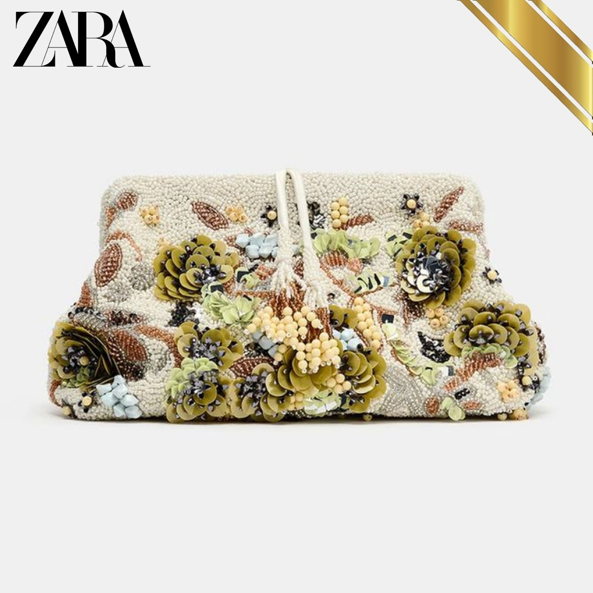 Zara Beaded Printed Pouch Bag, Appliqu\u00e9s Clutch Design Handbag - NWT Original | eBay | eBay US