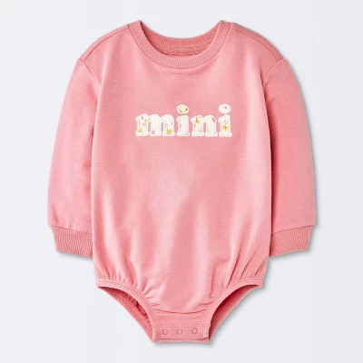 Baby Girls' Sweatshirt Bubble Romper - Cloud Island™ Pink 24M | Target