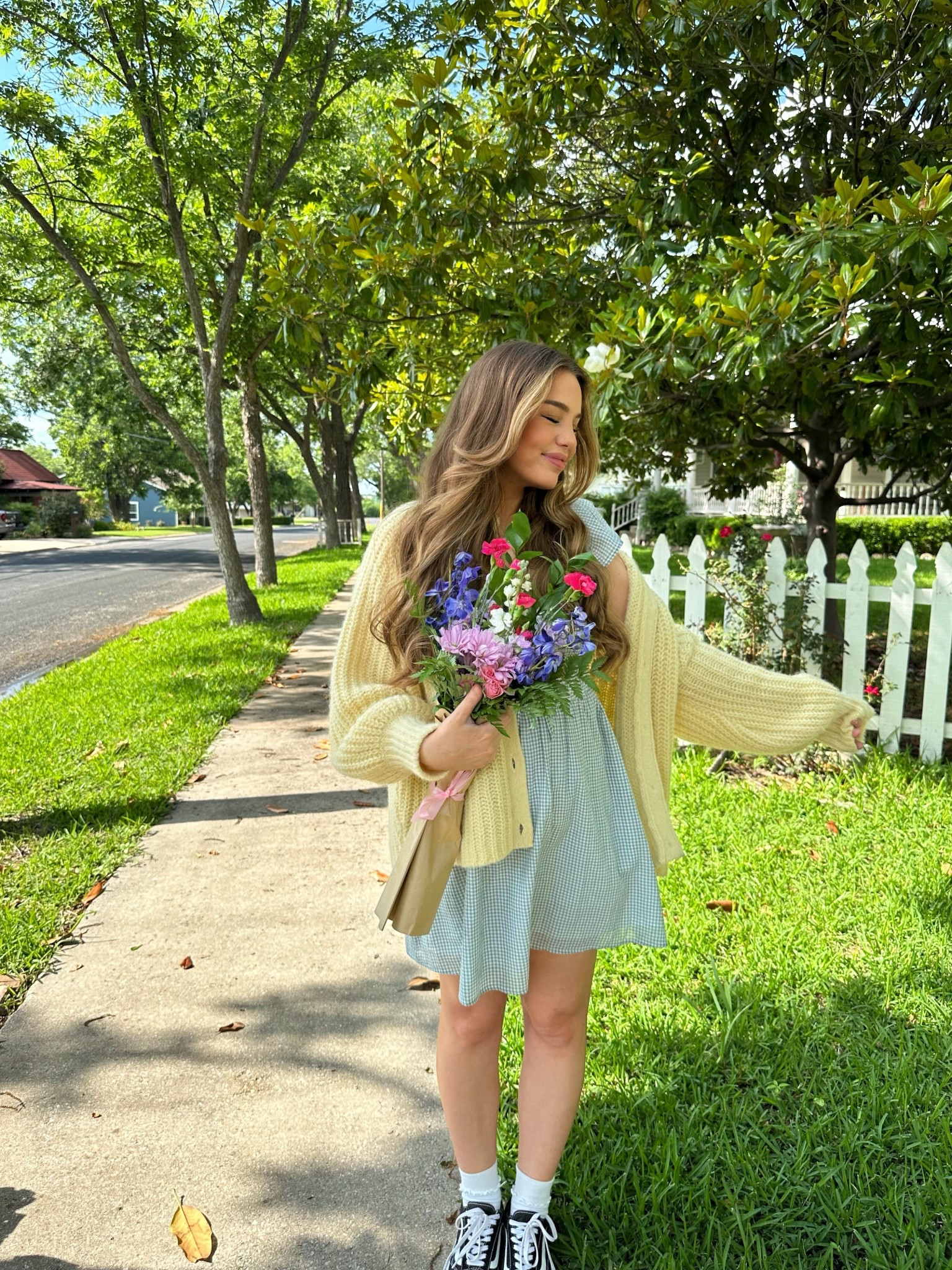Wearing a medium in the dress. Sweater is Sezane but I don’t think the yellow is available anymore! Linking the look for less #bumpfriendly

#LTKFindsUnder50 #LTKMidsize #LTKBump