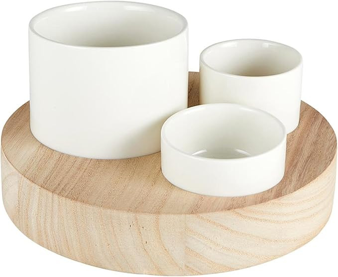 Santa Barbara Design Studio Serving Set Removeable Small Bowls in Wood Base, 8" Diameter, Natural... | Amazon (US)