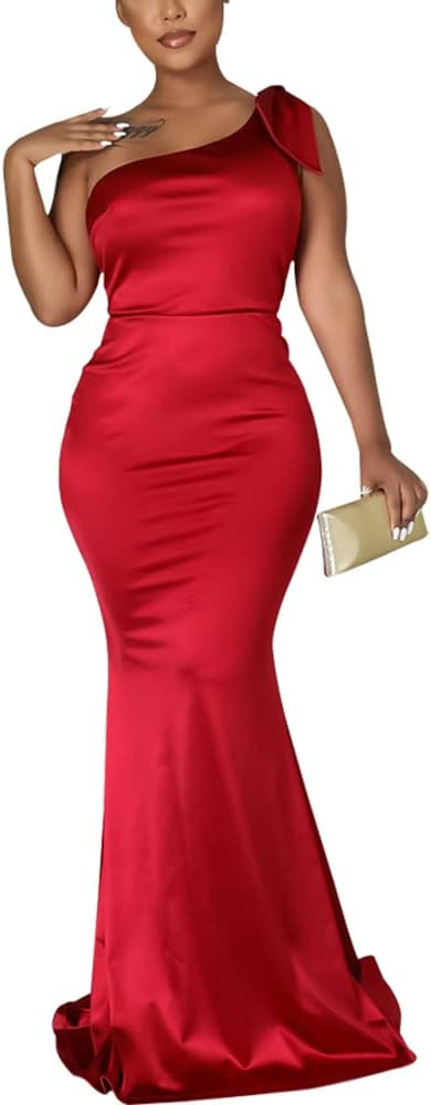 FairyLove Women's One Shoulder Sleeveless Formal Ruched Bodycon Fashion Dress Belted Cocktail Dre... | Amazon (US)