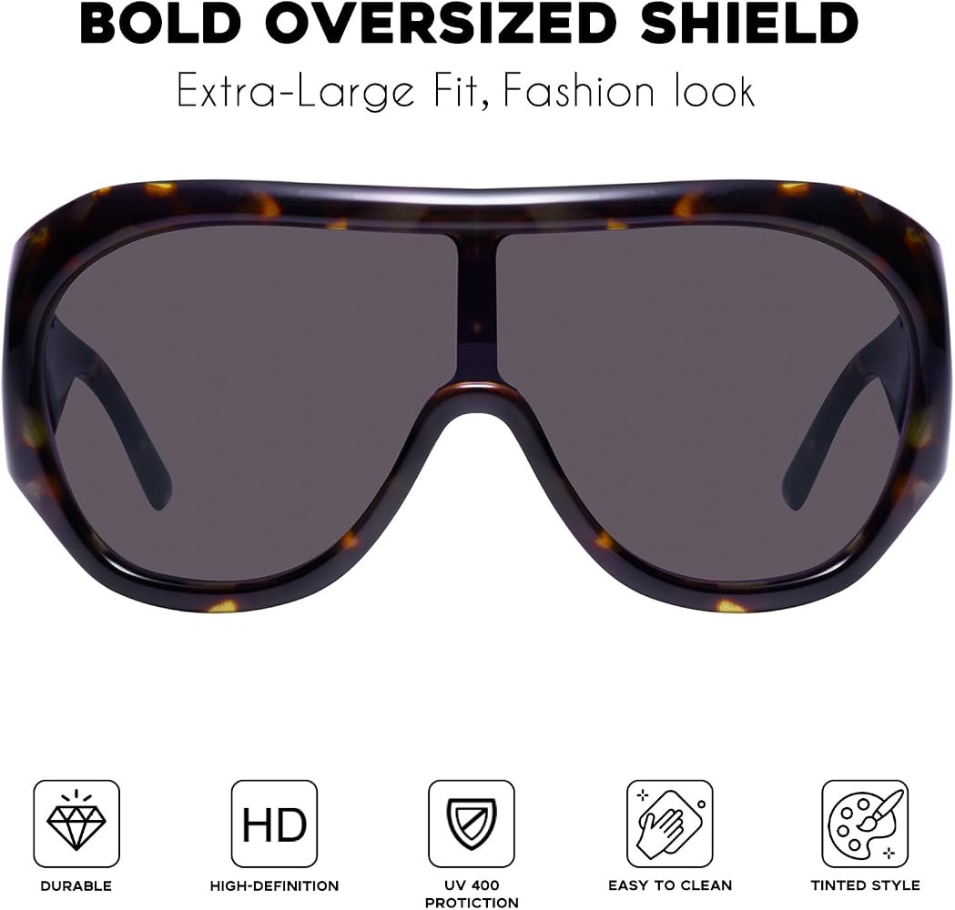 mosanana Trendy Oversized Sunglasses for Women Wrap Around Shield MS52597 | Amazon (US)