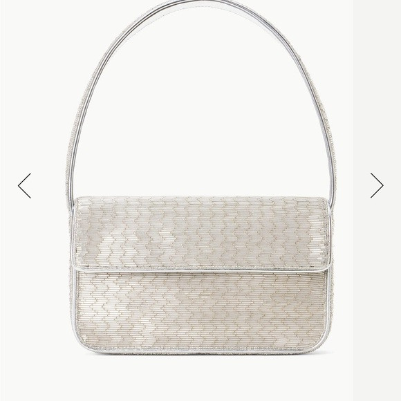 NWT STAUD Tommy Beaded Bag Silver | Poshmark